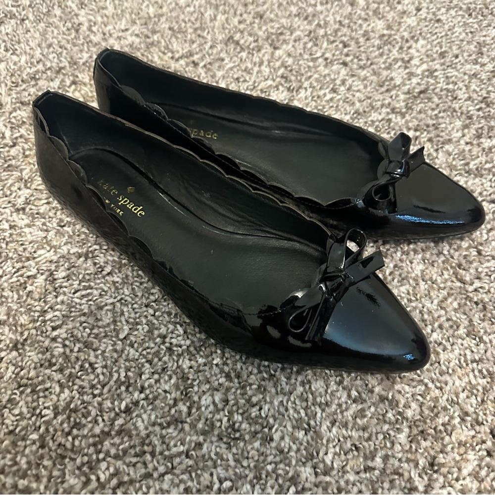 Kate Spade Black patent leather ballet flats size 8